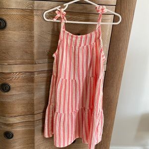 Coral, yellow & White Stripe Summer Dress